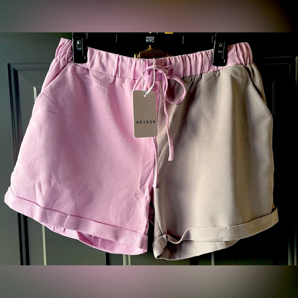 Heyson Women's Pink and Gray Shorts